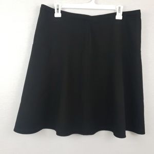 Calvin Klein black A-line knee skirt